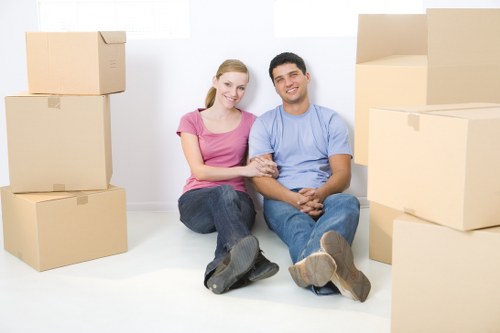 A man with a van loading boxes for a small Homerton flat move