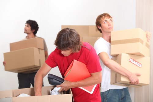 Packed student room items prepared for relocation in Homerton