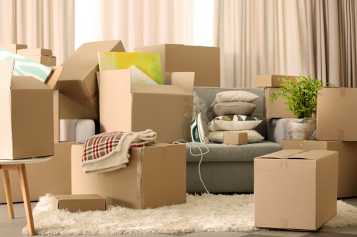 Moving team loading furniture for flat removals in Homerton