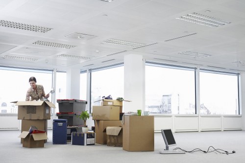 Office relocation items prepared for a business move in Homerton