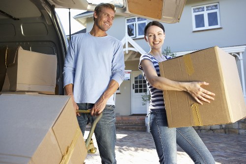 Moving van supporting house removals in Homerton